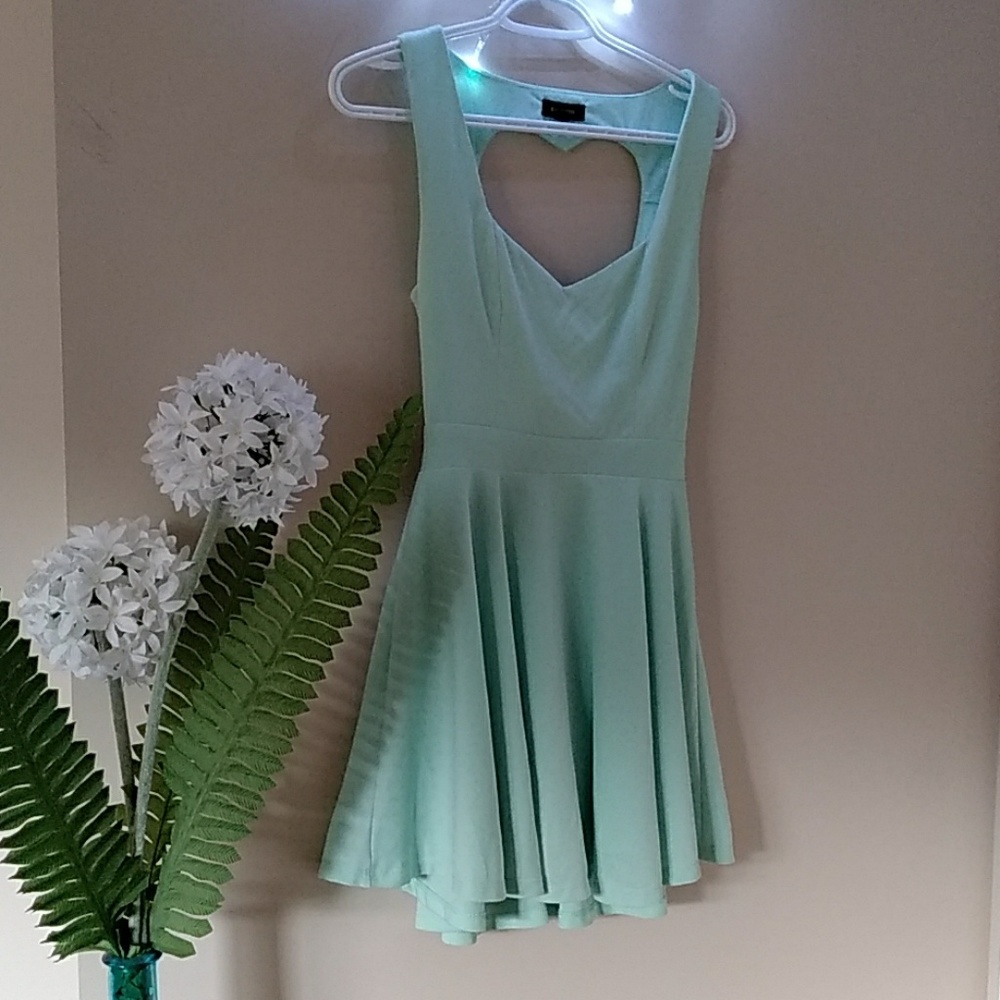 Open back heart Mint Dress